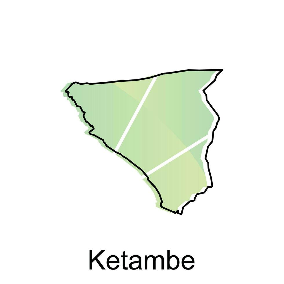 vector map of Ketambe City modern outline, Logo Vector Design. Abstract, designs concept, logo, logotype element for template.