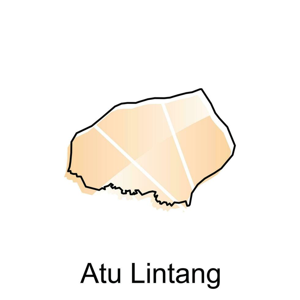 vector map of Atu Lintang City modern outline, Logo Vector Design. Abstract, designs concept, logo, logotype element for template.