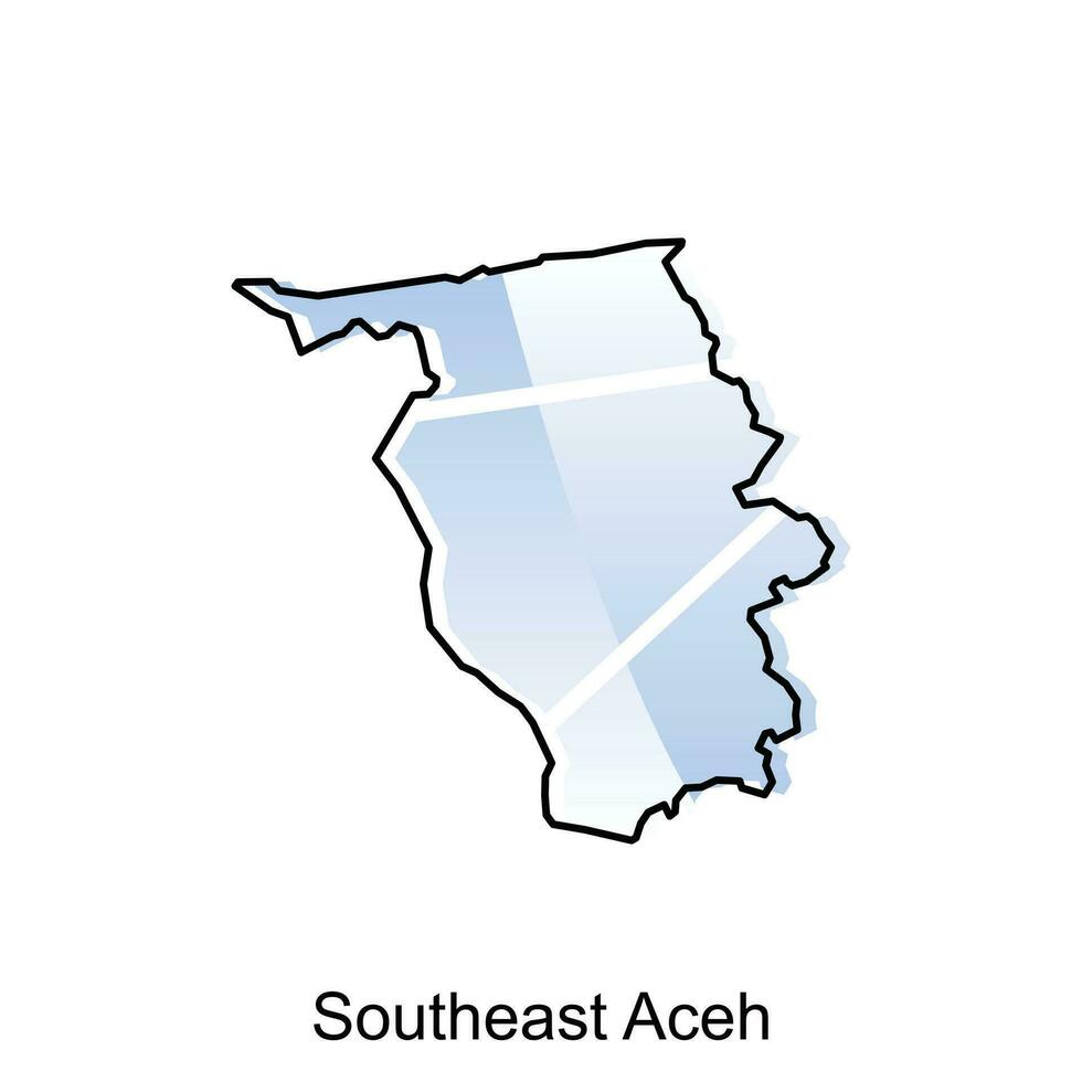 vector map of Southeast Aceh City modern outline, Logo Vector Design. Abstract, designs concept, logo, logotype element for template.