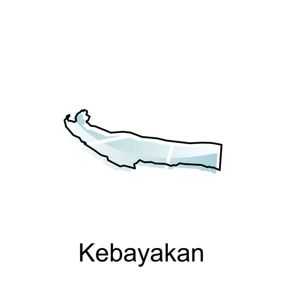 vector map of Kebayakan City modern outline, Logo Vector Design. Abstract, designs concept, logo, logotype element for template.