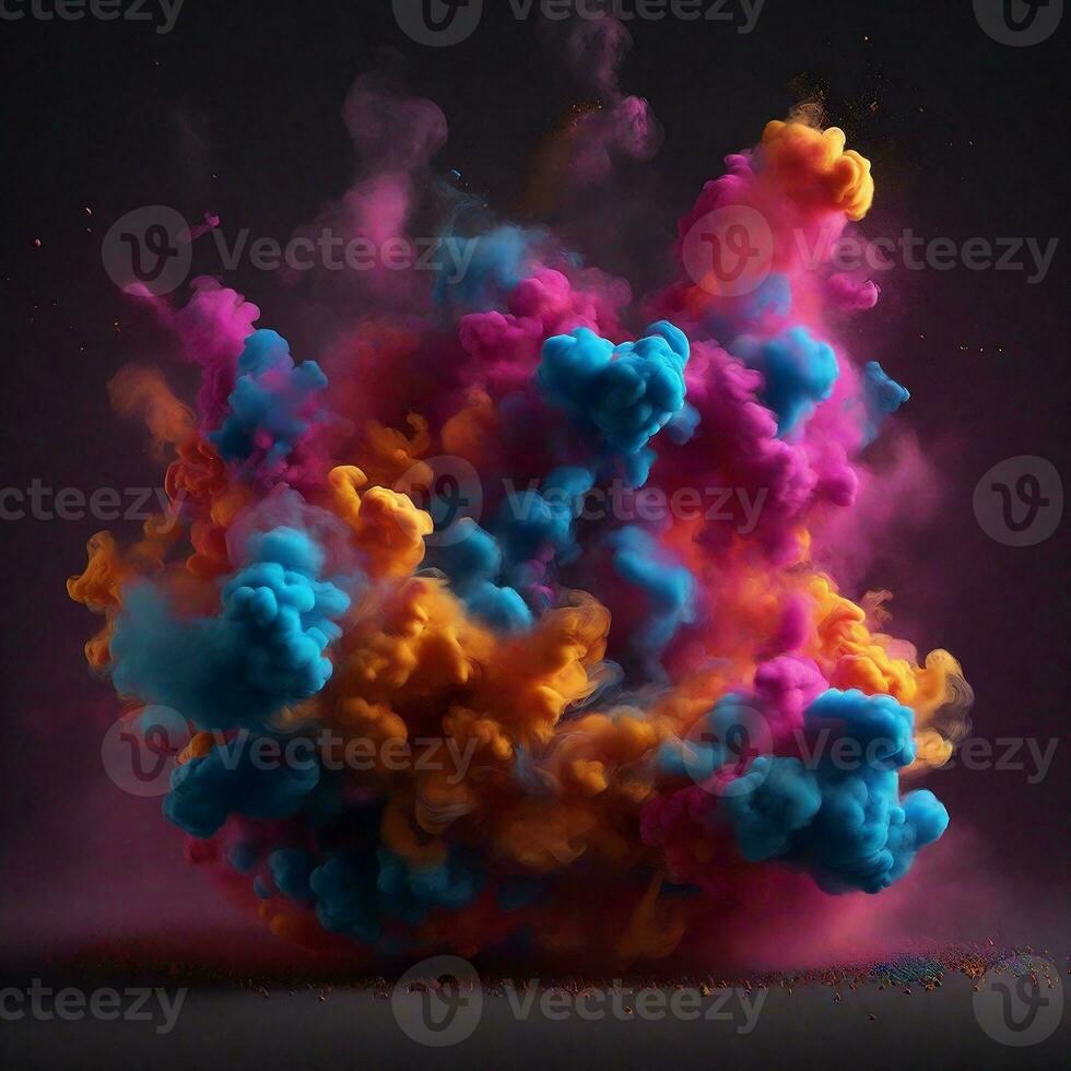 splash of colored smoke, in the style of precisionist art. AI Generative photo