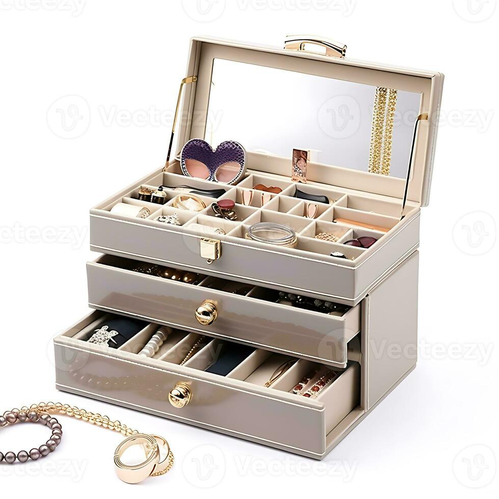 Jewelry Organizer Boxes for Women and Girls for Earring Ring Necklace Bracelets photo