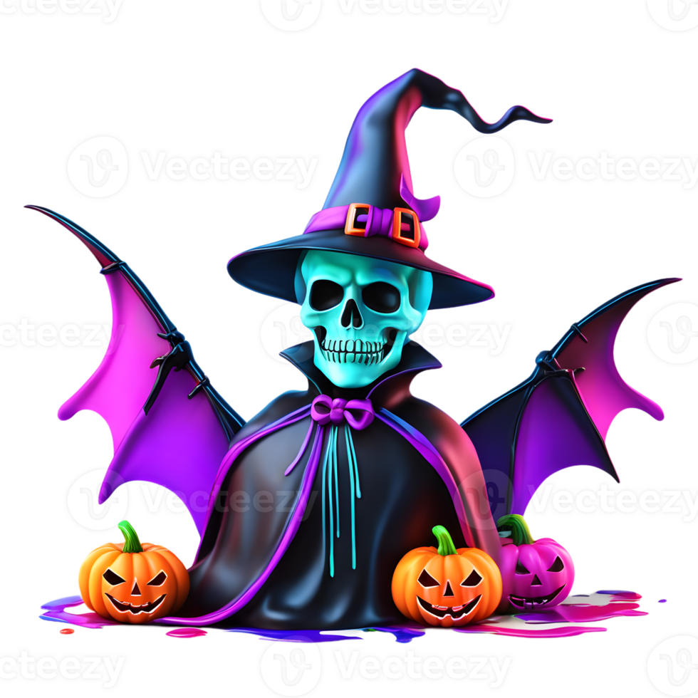 Happy Halloween Day Clipart, Halloween Day composition, Generative AI png