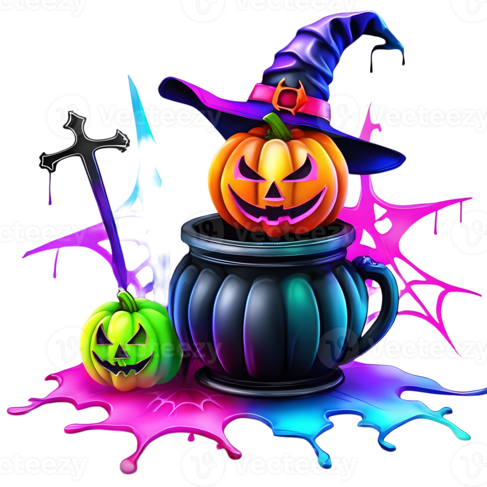 Neon Colors Happy Halloween Design, Halloween Clipart, Generative AI 28899652 PNG Neon Colors Happy Halloween Design, Halloween Clipart, Generative AI 28899652 PNG