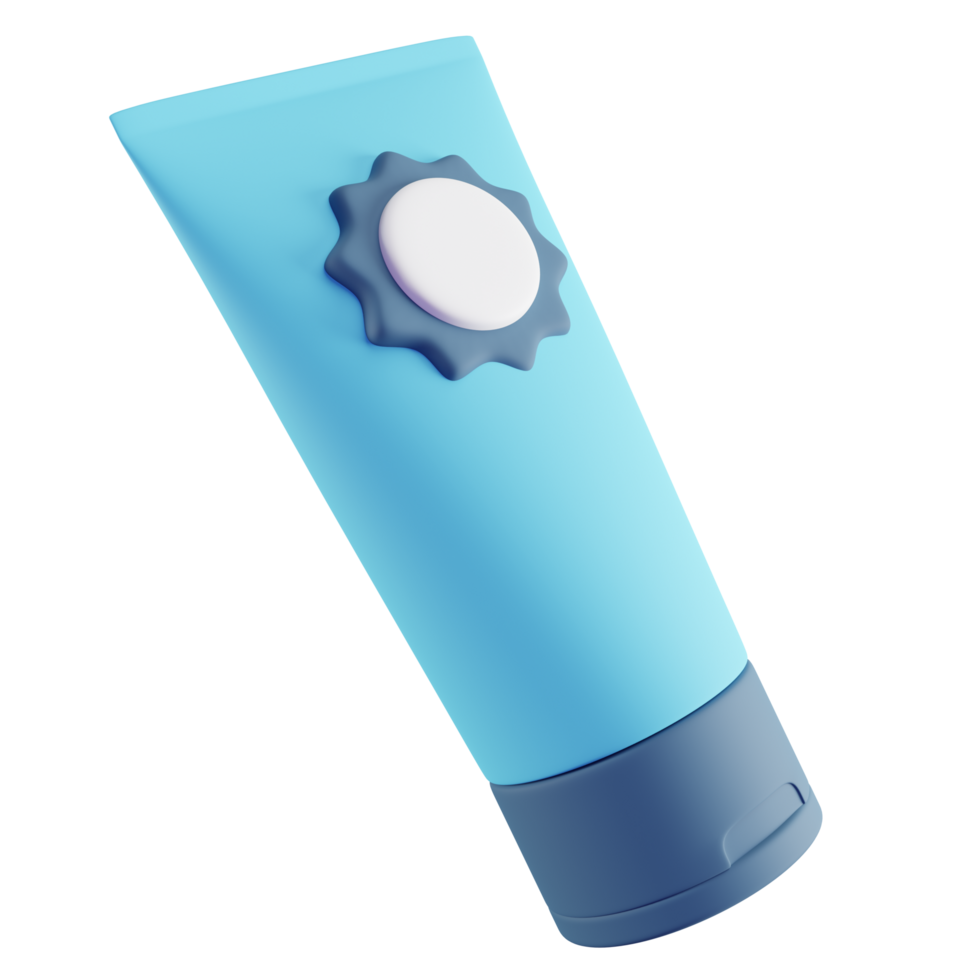 3d illustratie van blauw sunblock png