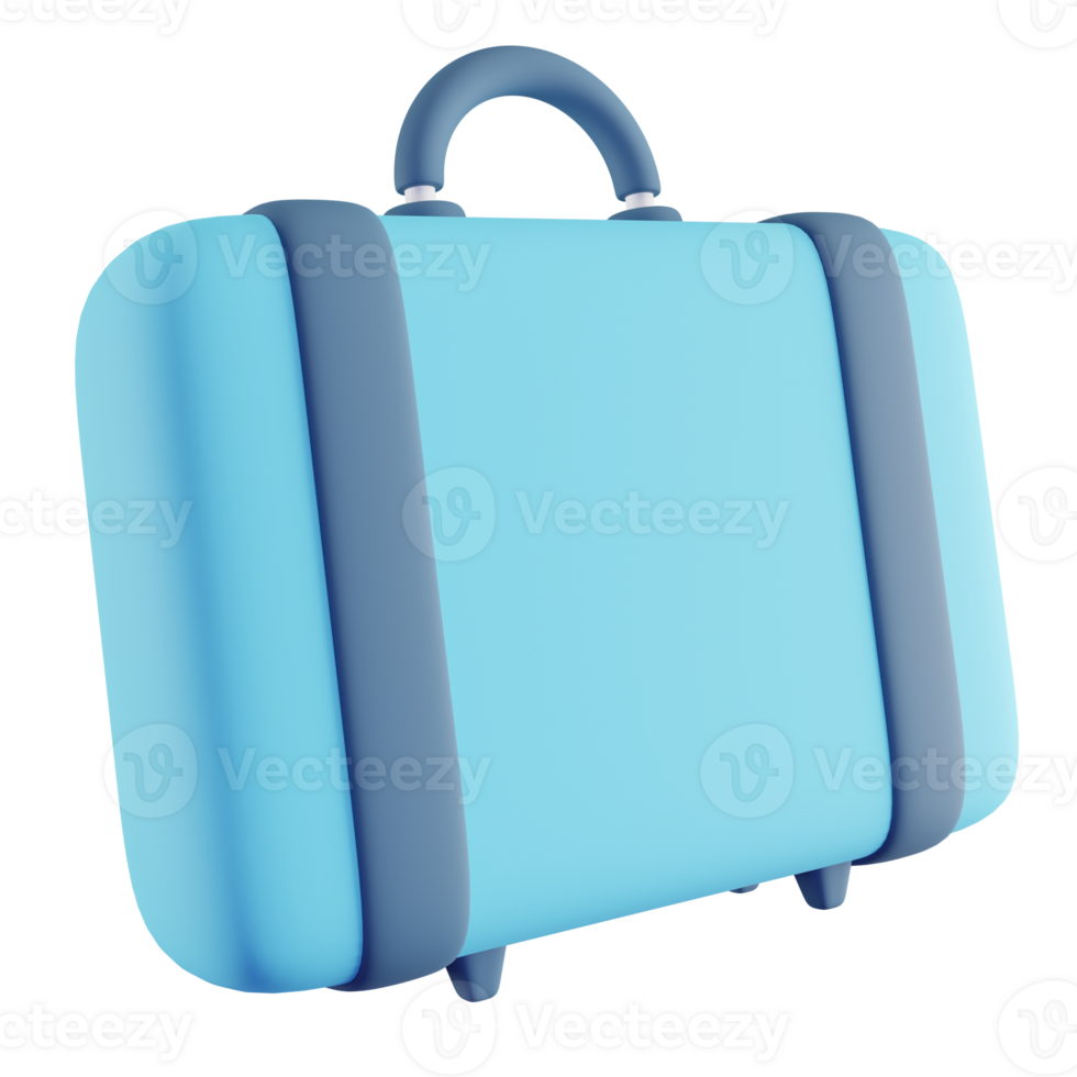 3D Illustration of Blue Suitcase png