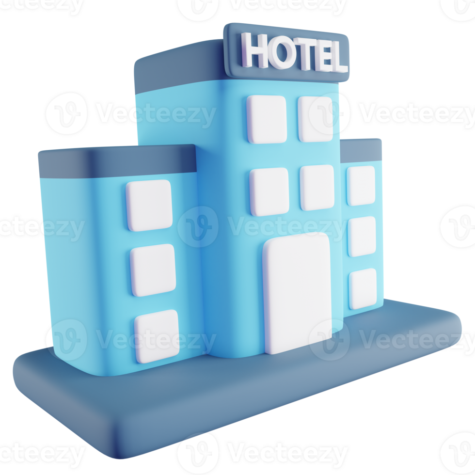 3d Illustration von Blau Hotel png