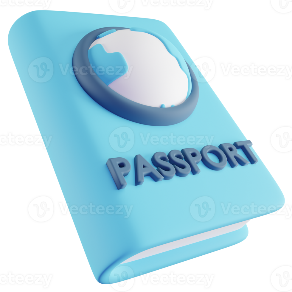3D Illustration of Blue Passport png