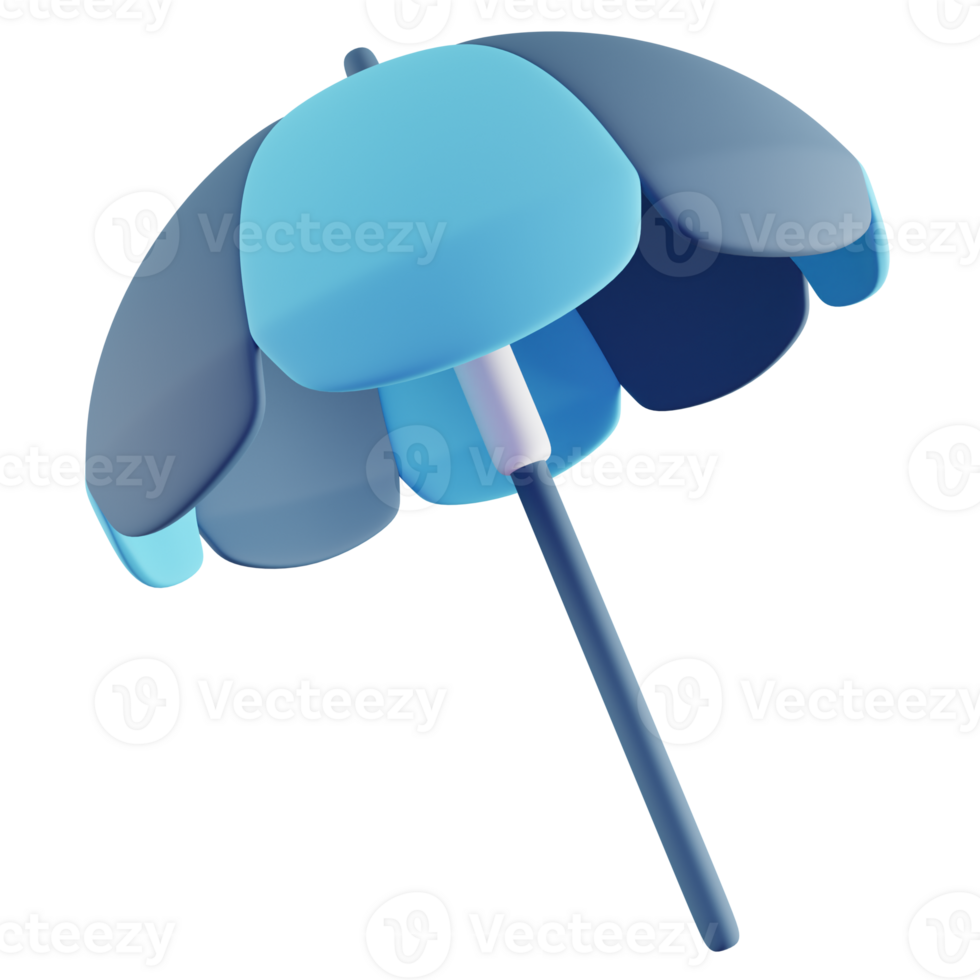 3D Illustration of Blue Umbrella png
