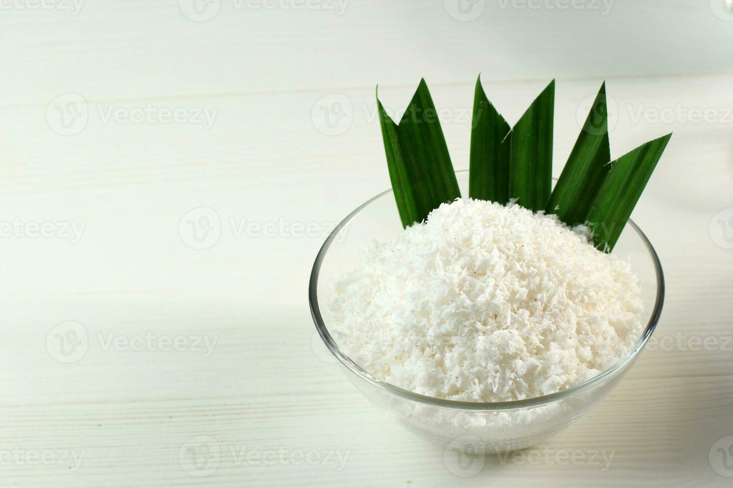 Grated Coconut with Pandan Leaf photo