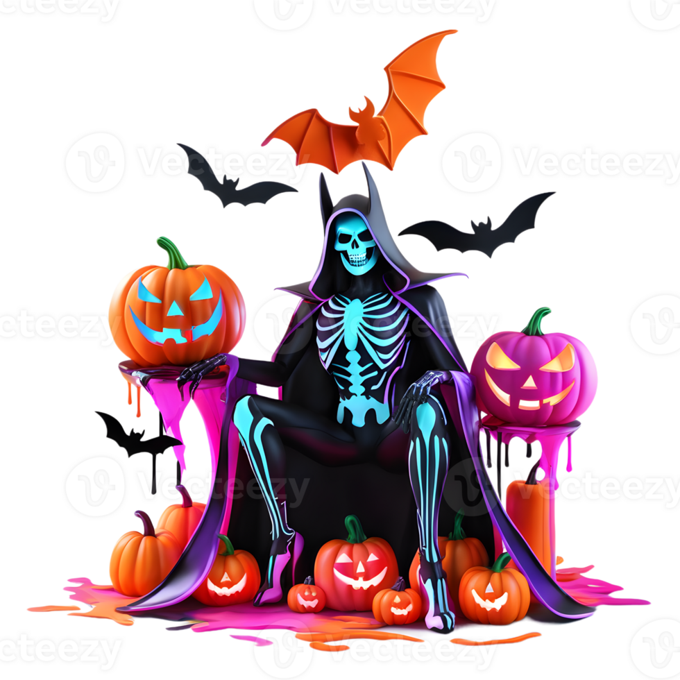 Happy Halloween Day Clipart, Halloween Day composition, Generative AI png