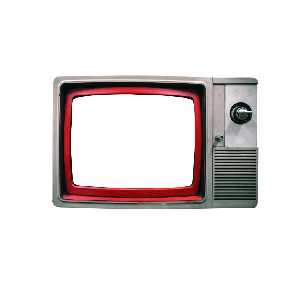 Classic Vintage Retro Style old television with cut out screen,.old television png