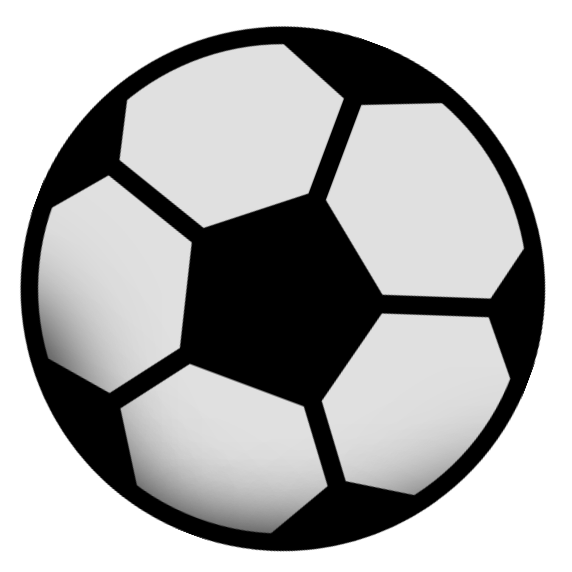 Soccer ball on transparent background. European football logo. Football