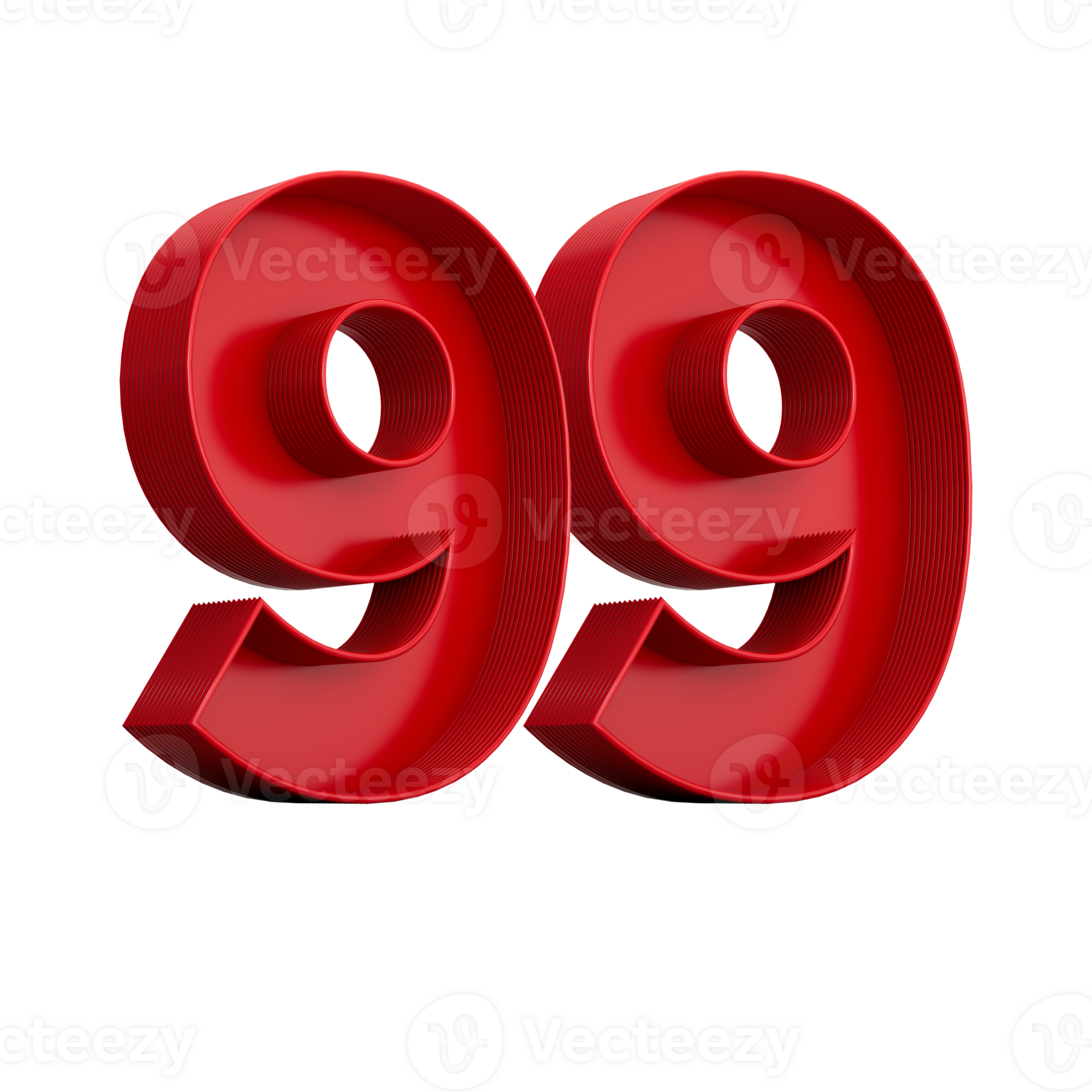 3d illustration of red number 99 or Ninety nine inner shadow 28899849 PNG