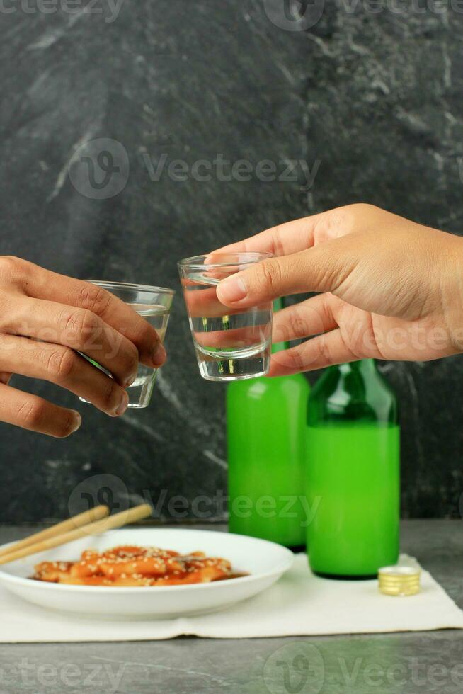 Drinking Korean Soju photo