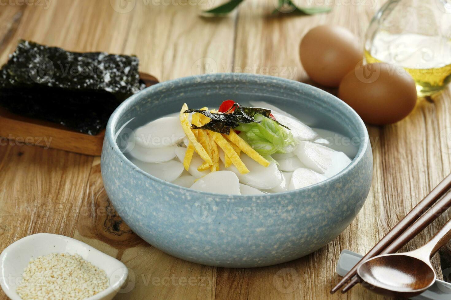 Tteokguk, Korean traditional Food Rice Cake Soup photo