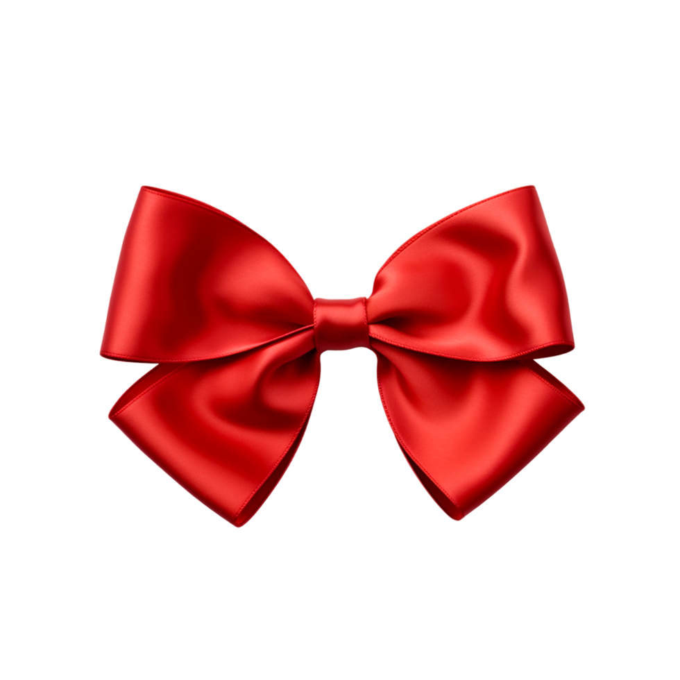 Decorative red satin bow Ai Generative png