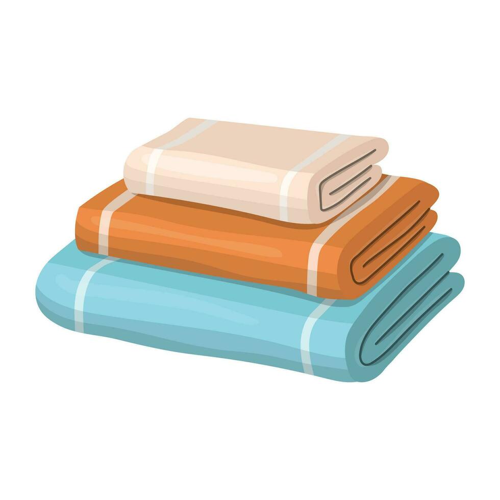 a stack of body towels of different sizes. vector illustration.