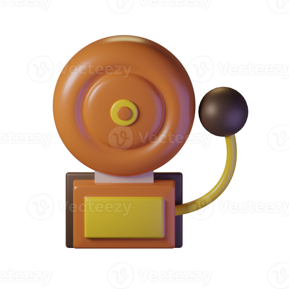 School bell with an orange theme png