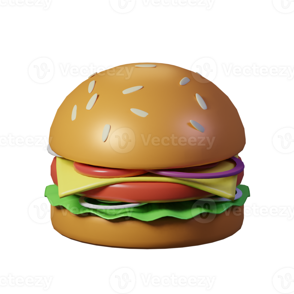 Hamburger stuffed with lettuce, onions and tomatoes 28900104 PNG