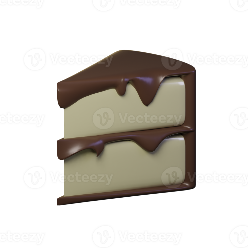 three-layer tart cake slices with melted chocolate png