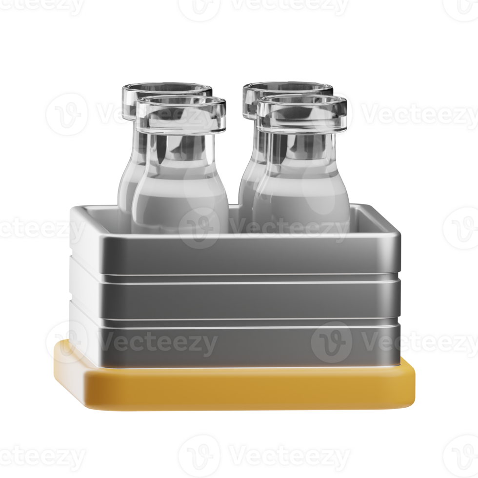 landbouw en oogst fles melk 3d illustratie png