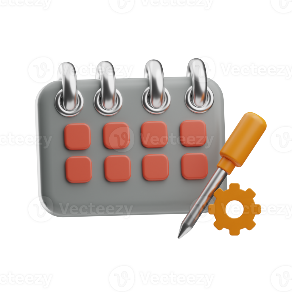 car service Schedule 3d illustration png