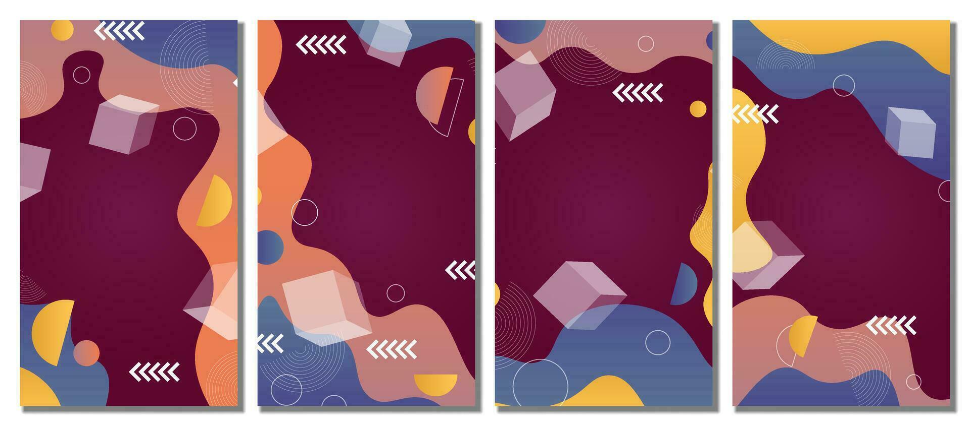 Abstract modern template set background. vector