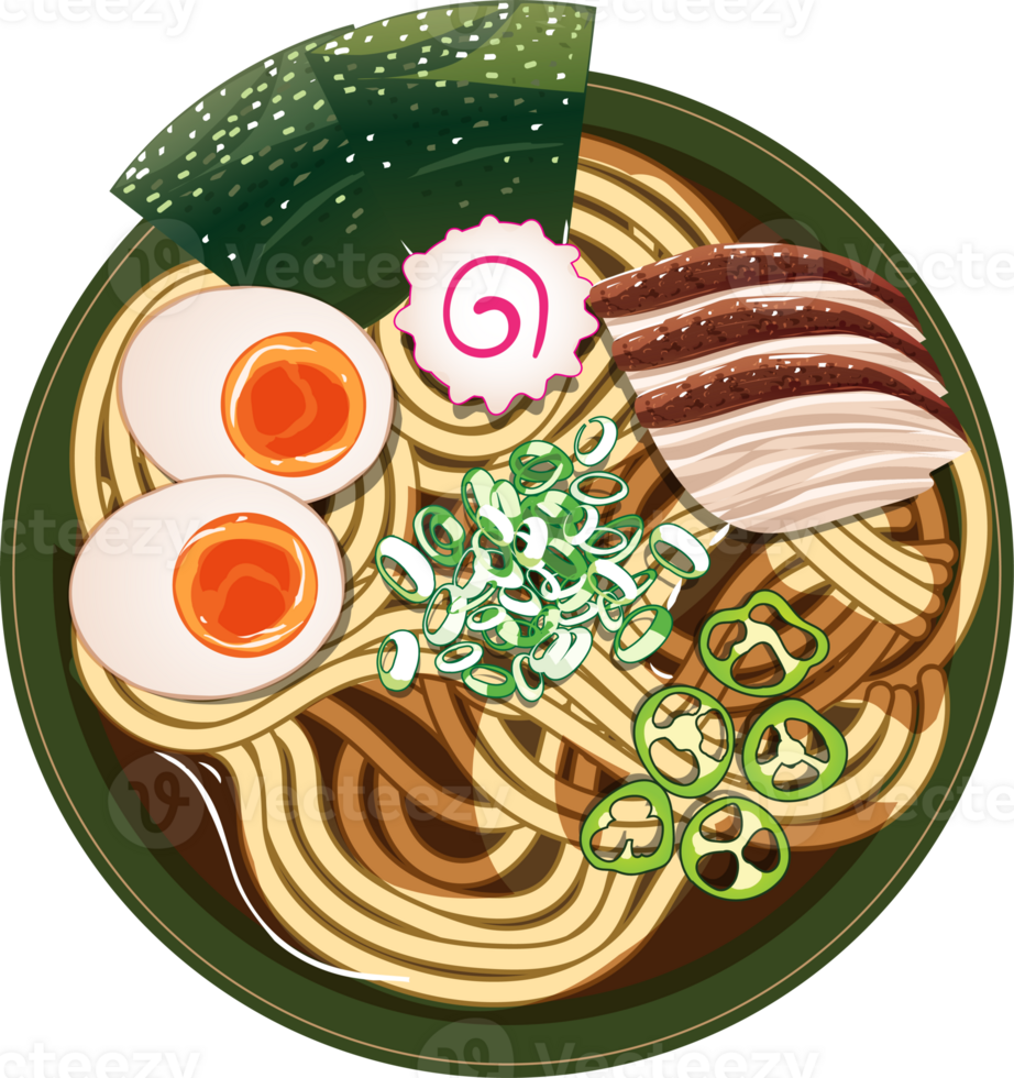 ramen cuenco japonés comida tallarines receta parte superior ver