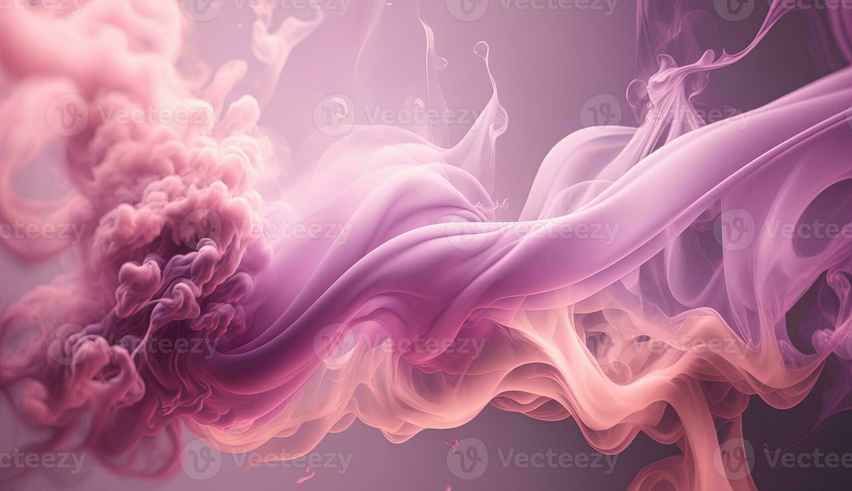 Generative AI, Flowing light pink, viva magenta smoke with splashes. Soft fluid banner, spring female mood, 3D effect, modern macro realistic abstract background illustration, ink in water effect. photo