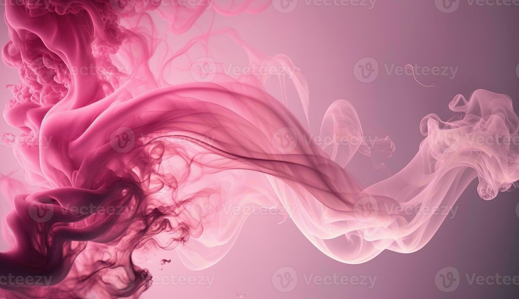 Generative AI, Flowing light pink, viva magenta smoke with splashes. Soft fluid banner, spring female mood, 3D effect, modern macro realistic abstract background illustration, ink in water effect. photo