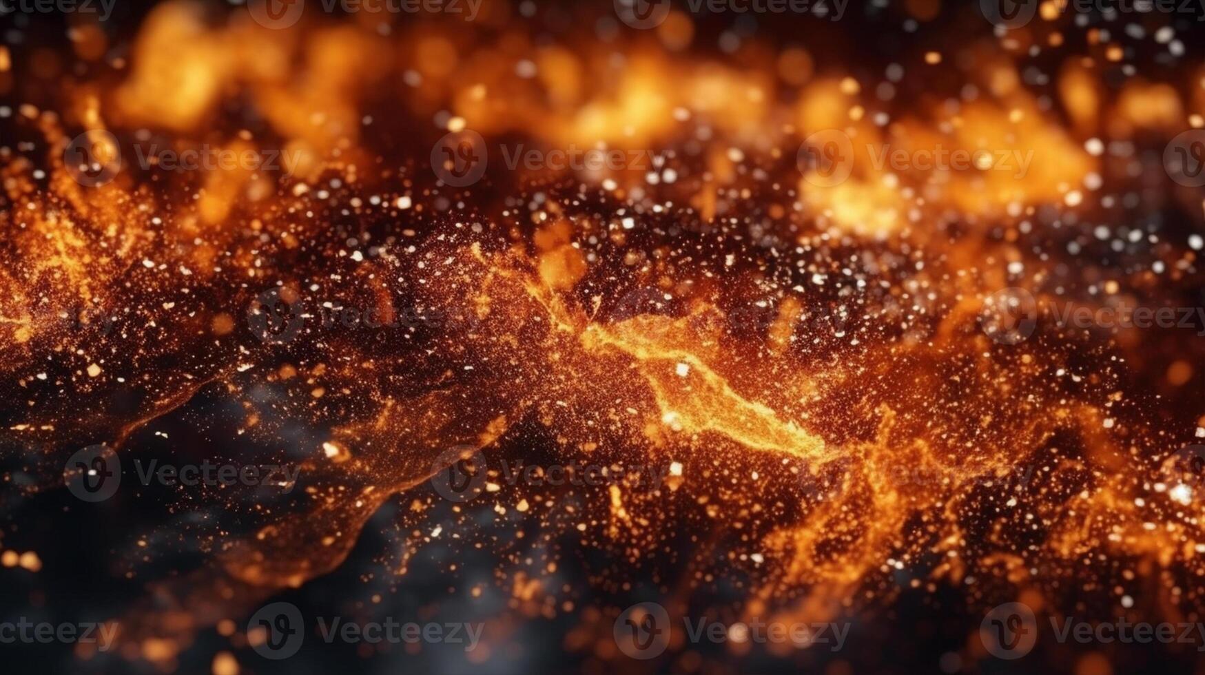 abstract fire background with sparks and golden bokeh. 3d rendering , photo