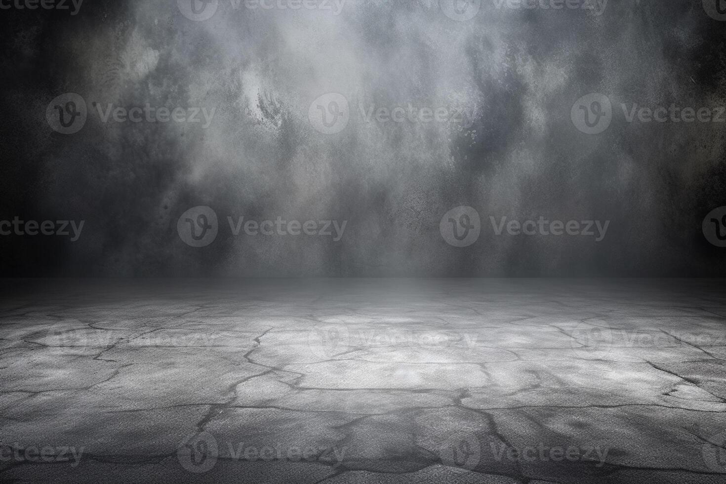 Gray concrete wall and floor as a background. 3D rendering , AI Generative photo