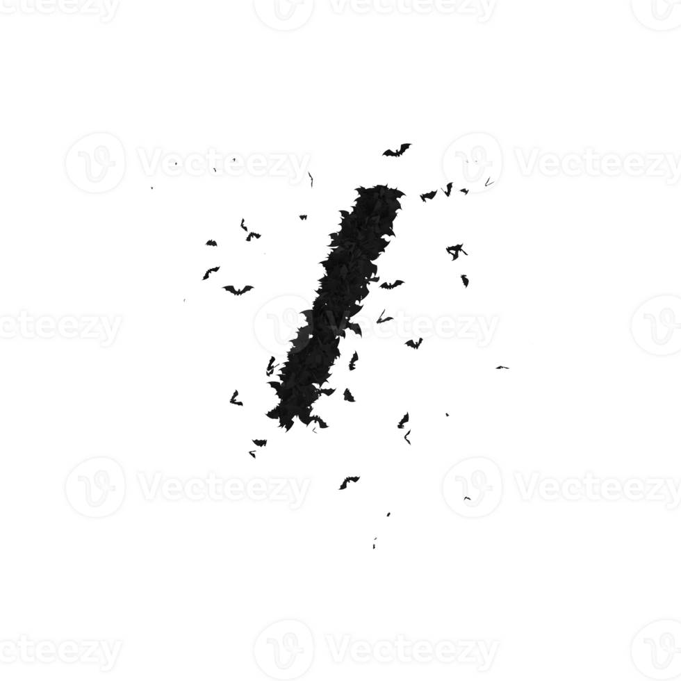 Static  Halloween Typeface Formed Of Flying Bats with alpha the character BACKSLASH png