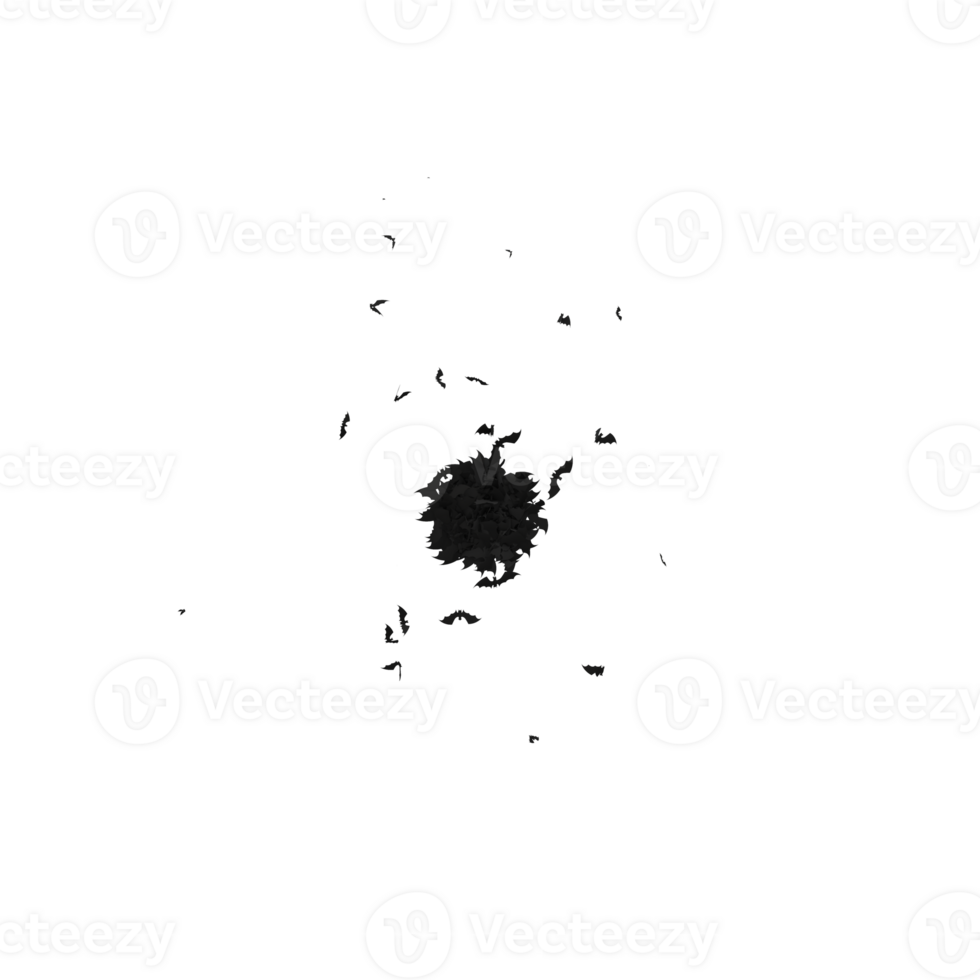 Static  Halloween Typeface Formed Of Flying Bats with alpha the character full stop png