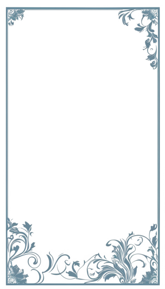 Floral Simple Frame Border PNG Transparent Background
