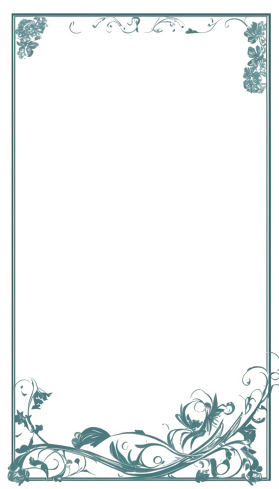 Floral Simple Frame Border PNG Transparent Background