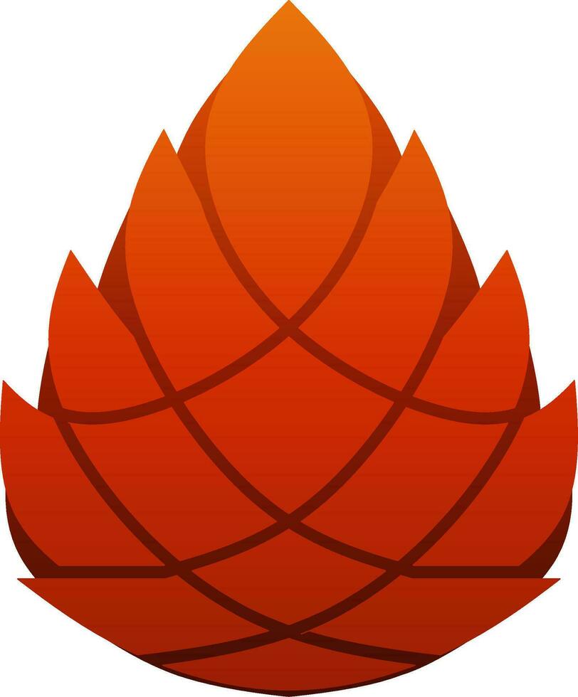 Autumn pinecone vector illustration. Conifer cone fall season icon from pine tree. Autumn graphic resource for autumn icon, sign, symbol or decoration. Pine cone with gradient for fall season design