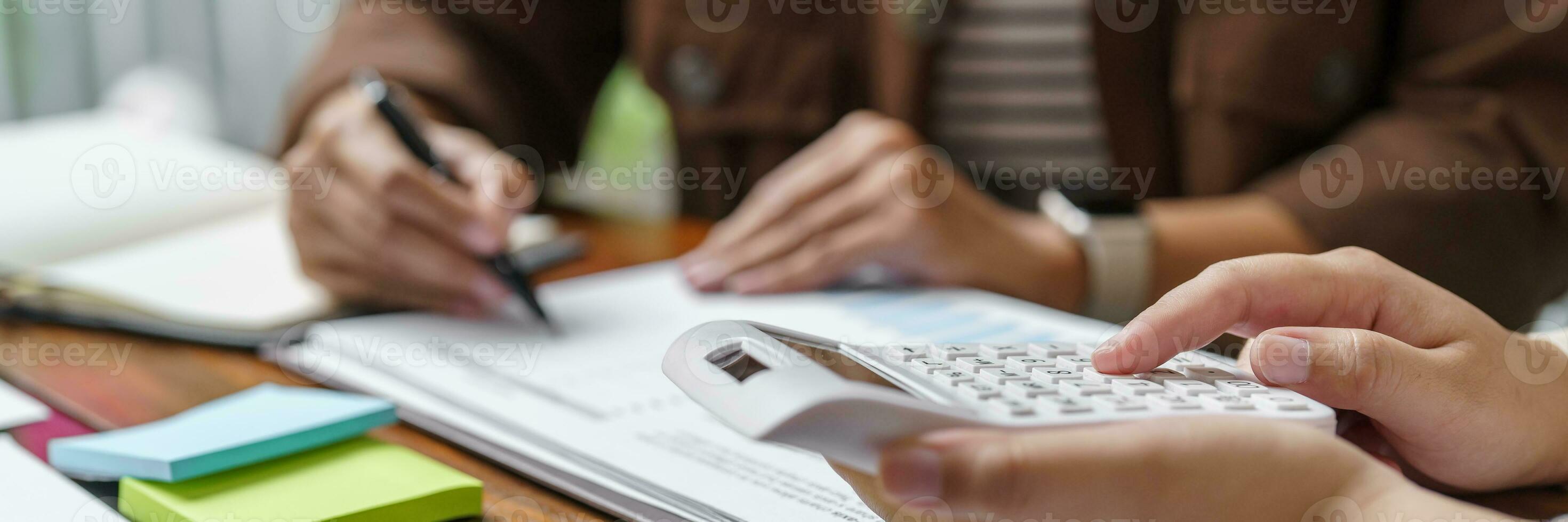 Business People brainstorming Meeting Design Ideas use post it notes to share idea professional investor start up project business brainstorming planning in office photo