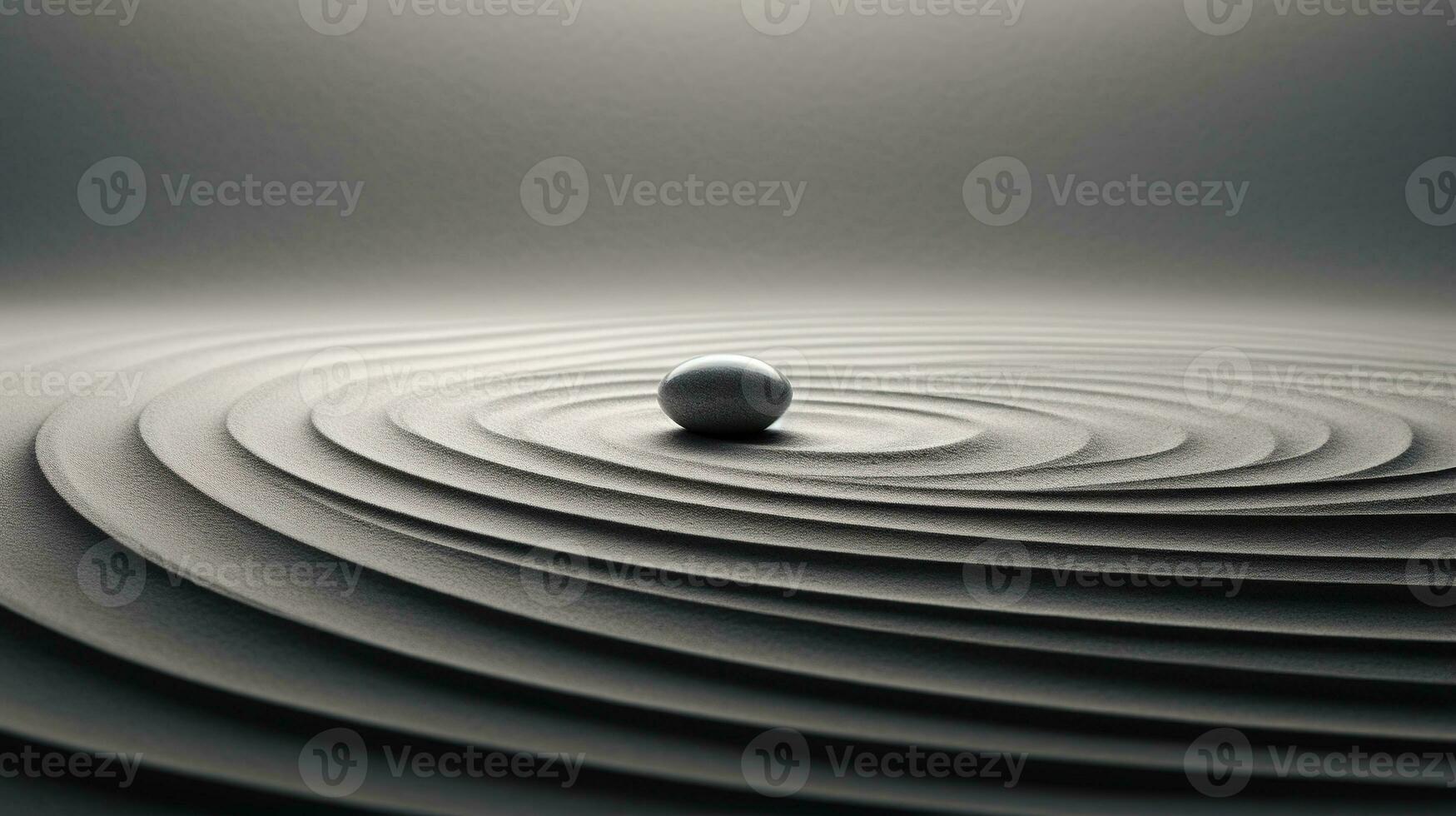 Generative AI, Zen garden, hypnotic simple illustration, calm relax and meditation concept photo