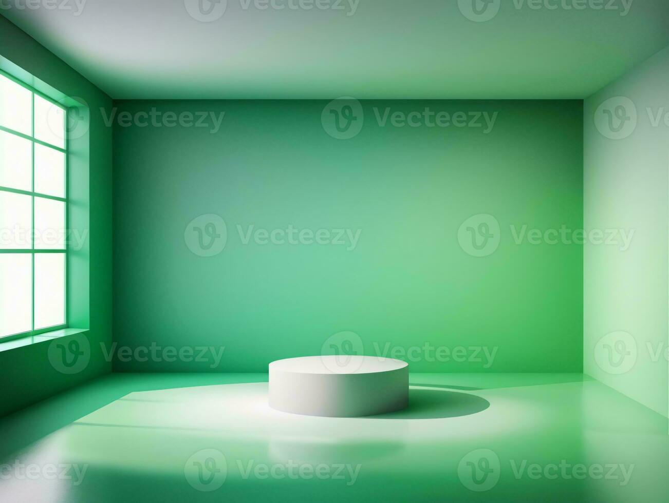 An Empty Room With A Round Table In The Middle. AI Generated photo