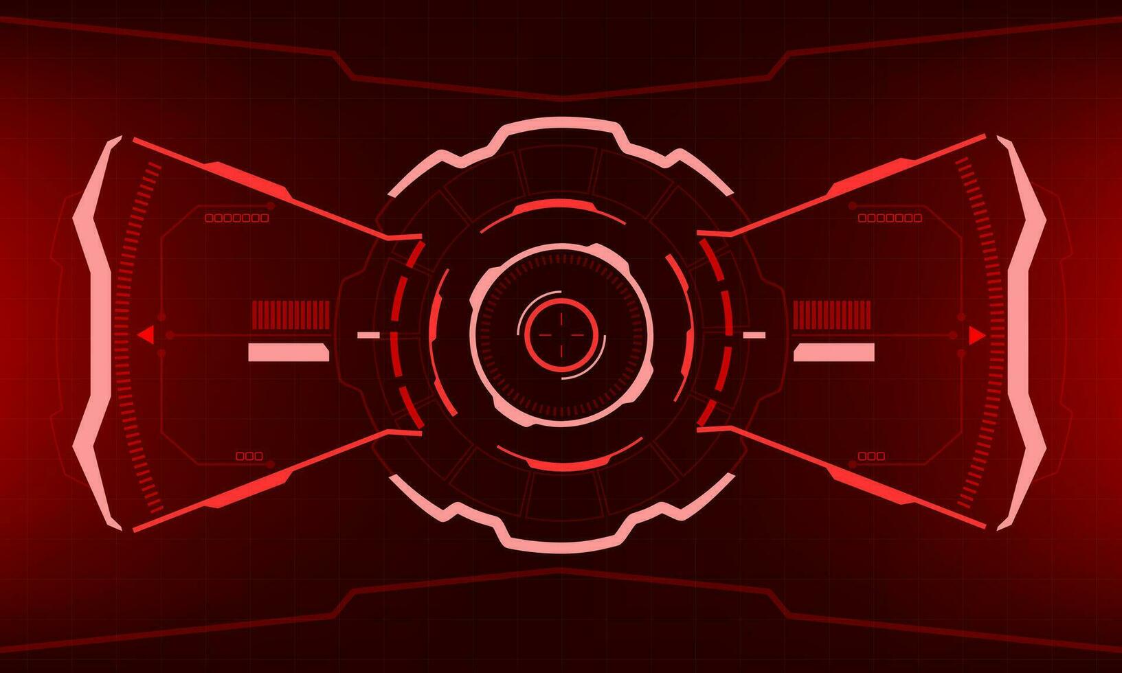 HUD sci-fi interface screen view red geometric design virtual reality futuristic technology creative display vector