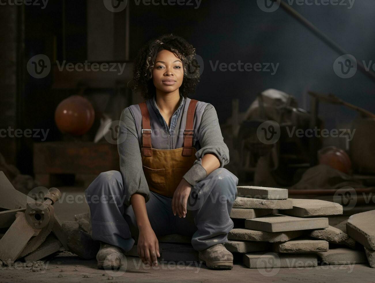 foto Disparo de un natural mujer trabajando como un construcción trabajador ai generativo