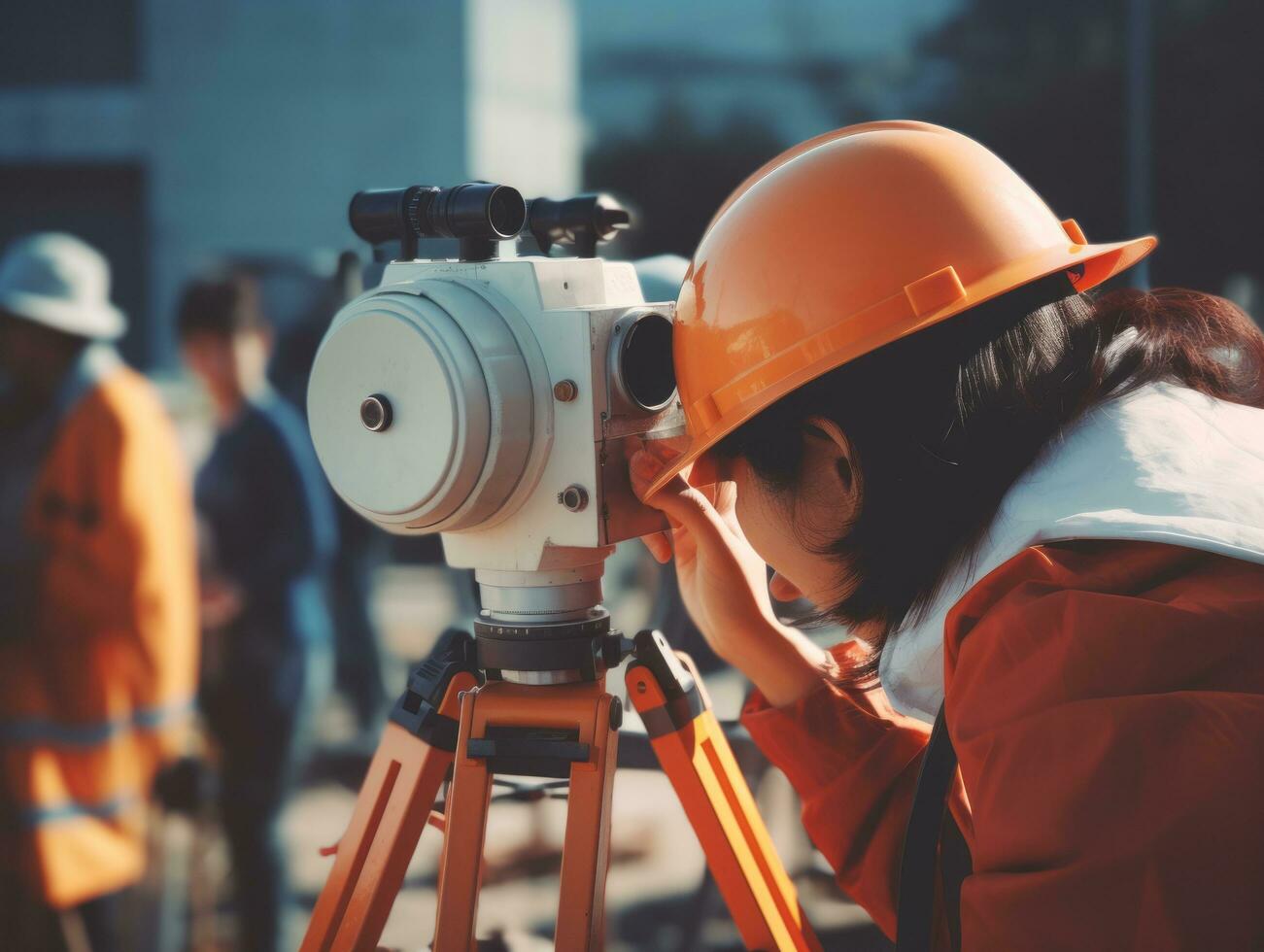 foto Disparo de un natural mujer trabajando como un construcción trabajador ai generativo