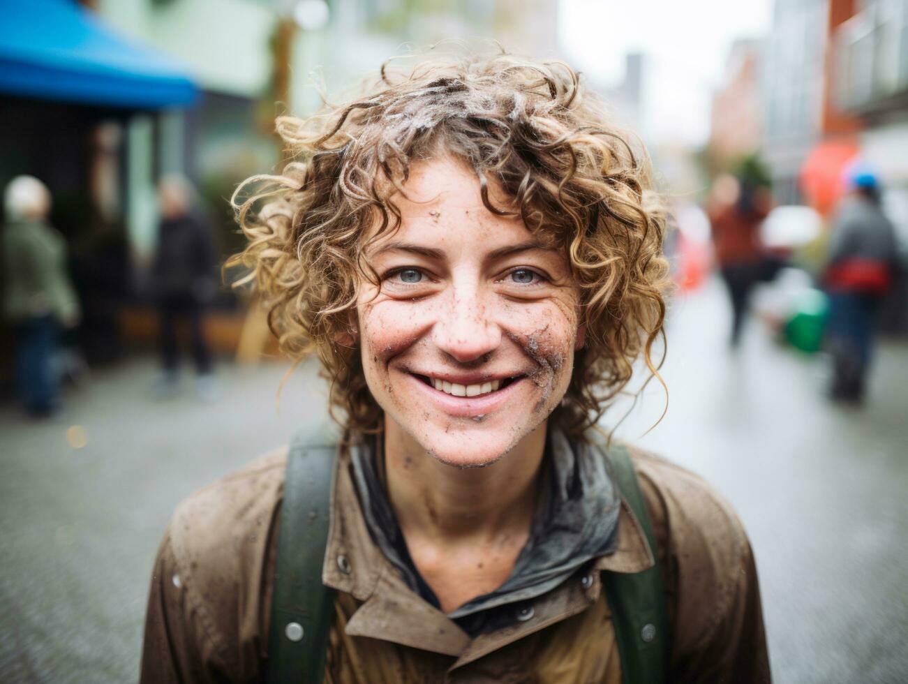 photo shot of a natural woman working as a construction worker AI Generative