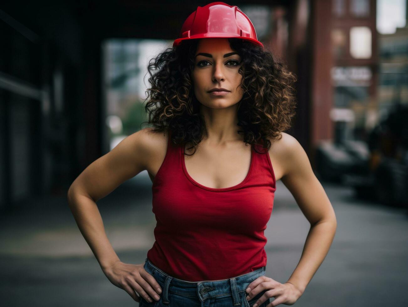 foto Disparo de un natural mujer trabajando como un construcción trabajador ai generativo