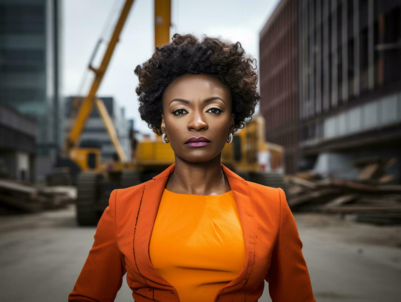 foto Disparo de un natural mujer trabajando como un construcción trabajador ai generativo