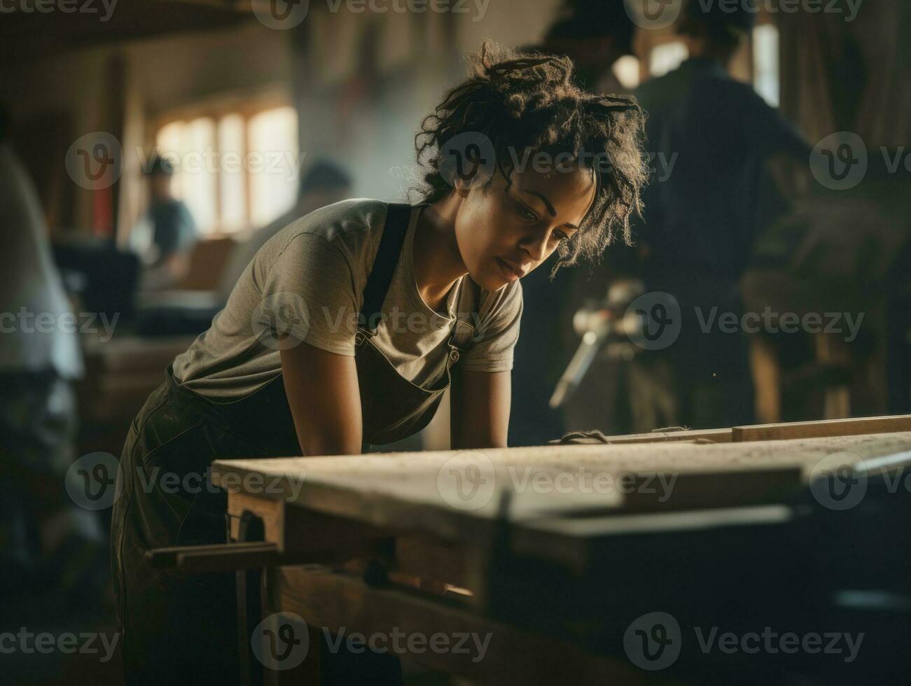 foto Disparo de un natural mujer trabajando como un construcción trabajador ai generativo