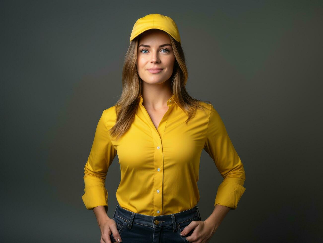 photo shot of a natural woman working as a construction worker AI Generative