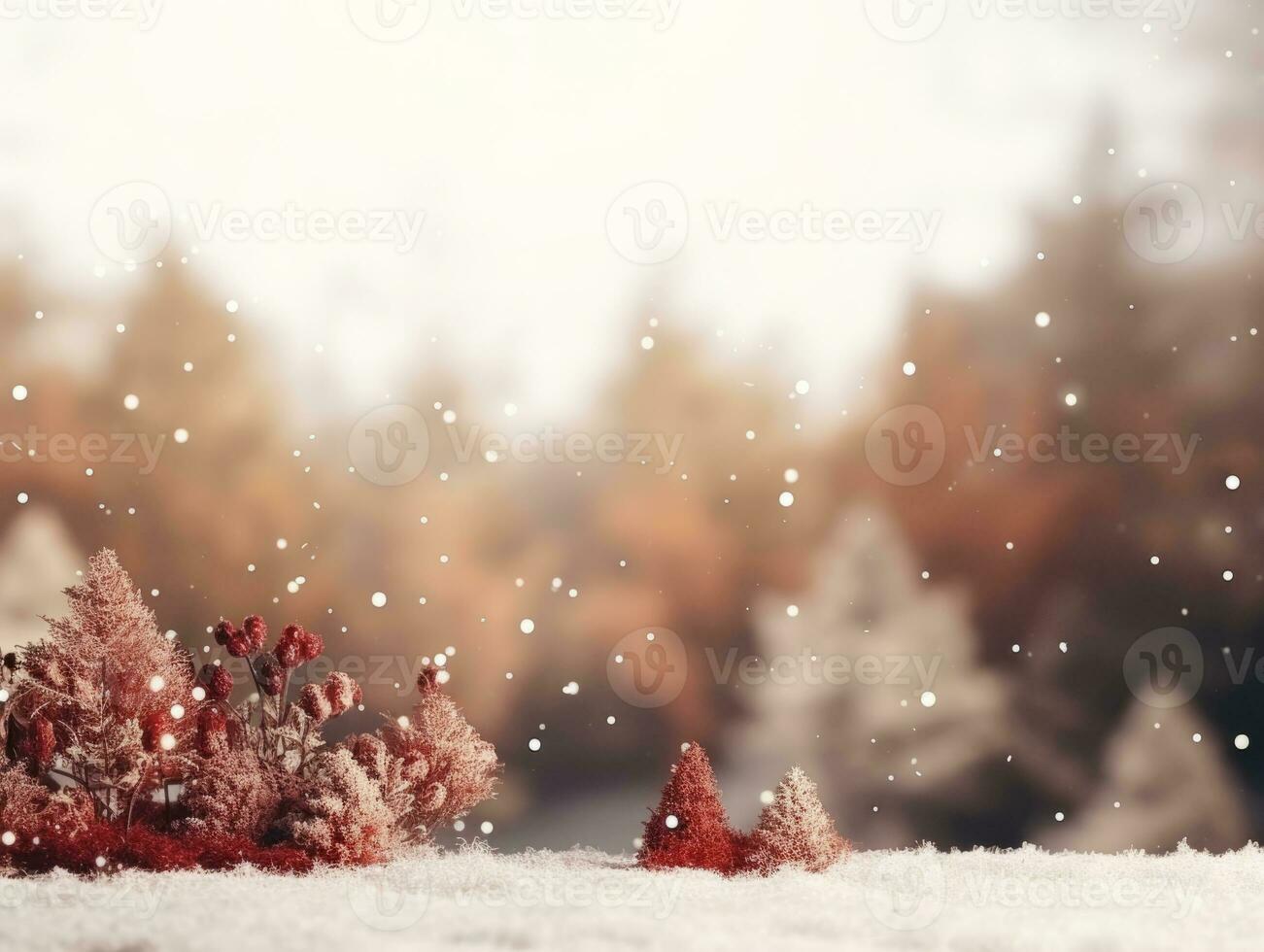 Christmas composition with bokeh background and copy space AI Generative photo